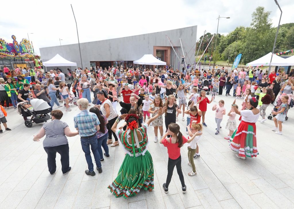 The new town square has provided a shared space for public events and community activities.