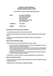 Minutes of August 2020 Board Meeting